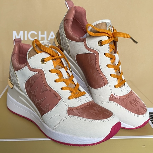 Michael Kors Crista Trainer MK Outline Jacquard 49F1CRFS2Y SNST RS MLTI WMNS - Picture 5 of 16